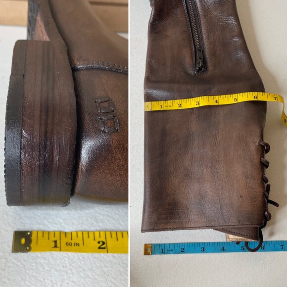 BED STU Manchester Distressed Brown Leather Tall Riding Boots BedStu Size 6 - Picture 15 of 16